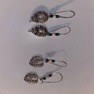 Silver Leaf Dangle Earrings